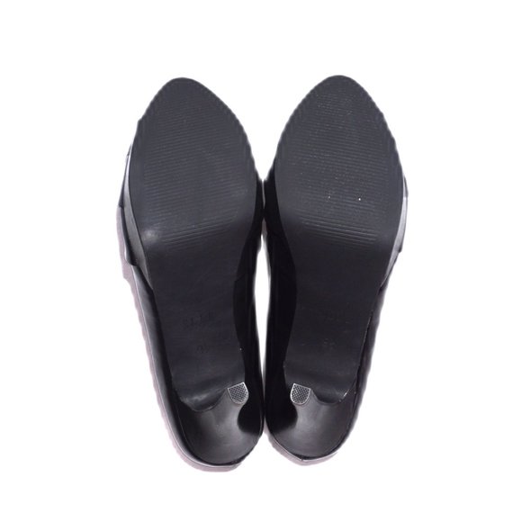 ELLE Womens Black Peep Toe Platform 5" High Heel Pumps Zip Up Brand NEW - Picture 6 of 6